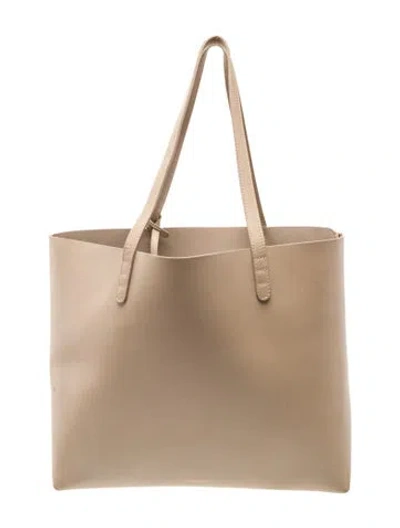 Pre-owned Mansur Gavriel Leather Tote In Neutral