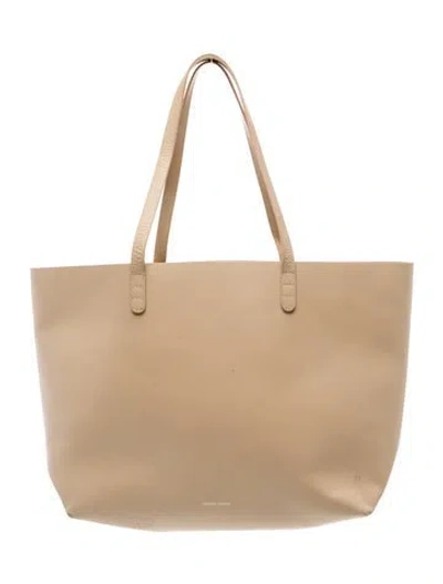 Pre-owned Mansur Gavriel Leather Tote In Neutral