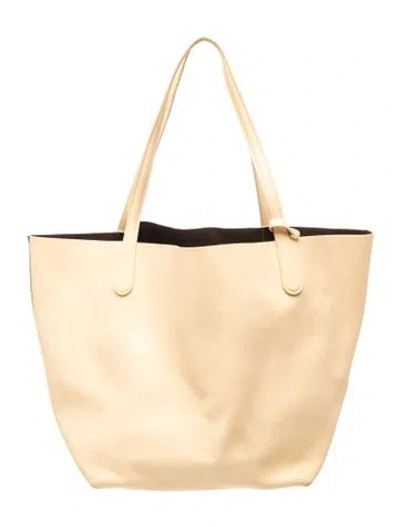 Pre-owned Mansur Gavriel Leather Tote In Neutral