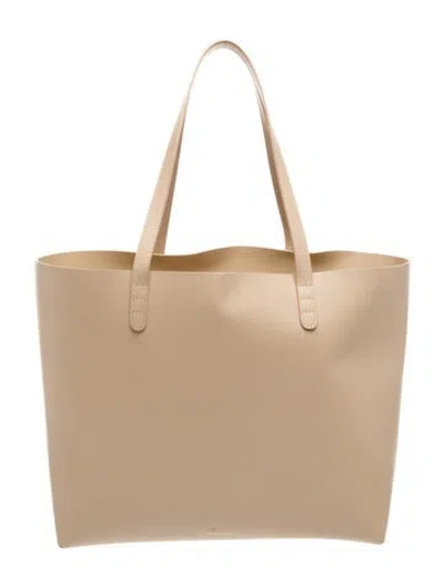 Pre-owned Mansur Gavriel Leather Tote In Neutrals