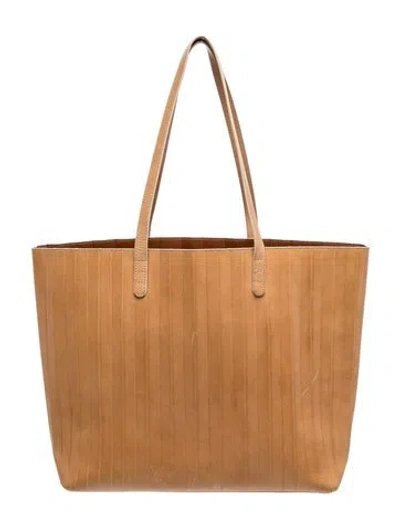 Pre-owned Mansur Gavriel Leather Tote In Neutrals