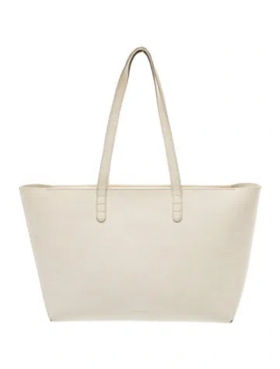 Pre-owned Mansur Gavriel Leather Tote In Neutrals