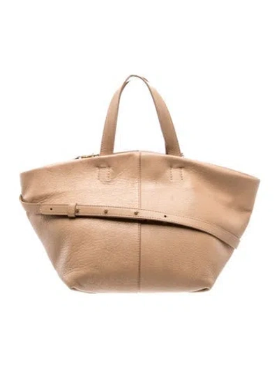 Pre-owned Mansur Gavriel Leather Tote In Neutrals