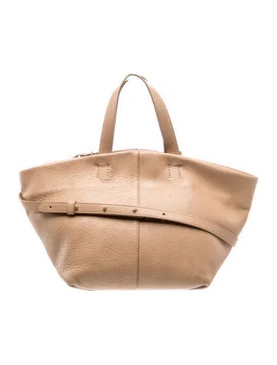 Pre-owned Mansur Gavriel Leather Tote In Neutrals