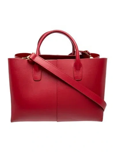 Pre-owned Mansur Gavriel Leather Tote In Red
