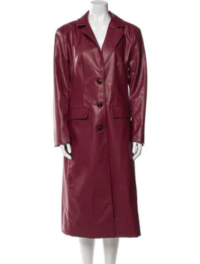 Pre-owned Mansur Gavriel Leather Trench Coat In Red