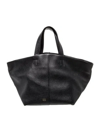 Pre-owned Mansur Gavriel Leather Weekender Bag In Black