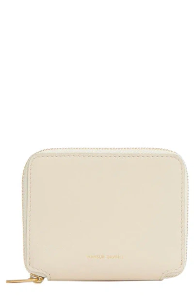 Mansur Gavriel Leather Zip-around Wallet In Avorio