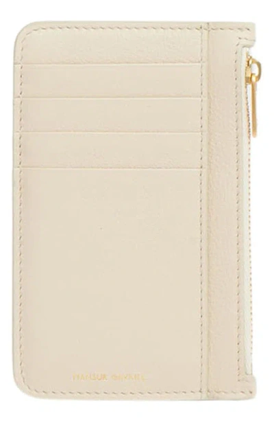 Mansur Gavriel Leather Zip Card Holder In Avorio