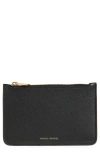 Mansur Gavriel Leather Zip Card Holder In Black