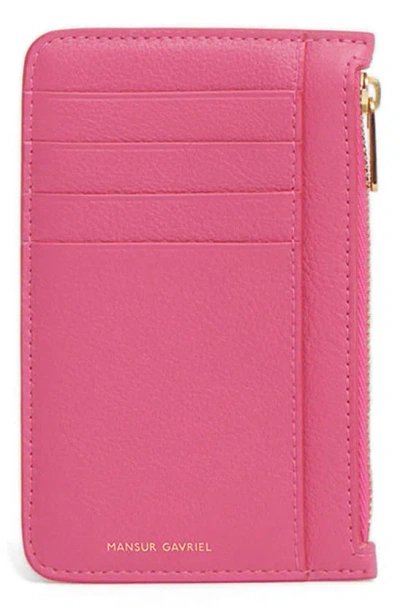 Mansur Gavriel Logo-stamp Leather Cardholder In Pink