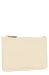Mansur Gavriel Leather Zip Card Holder In Jasmine