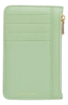 Mansur Gavriel Leather Zip Card Holder In Seaglass