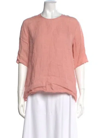 Pre-owned Mansur Gavriel Linen Crew Neck Top In Orange