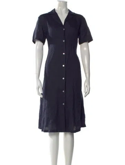 Pre-owned Mansur Gavriel Linen Knee-length Dress In Blue