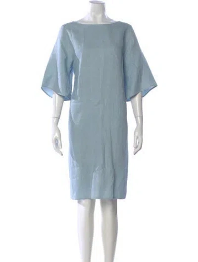 Pre-owned Mansur Gavriel Linen Knee-length Dress In Blue