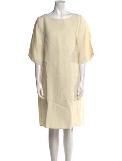 Pre-owned Mansur Gavriel Linen Knee-length Dress In White