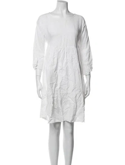 Pre-owned Mansur Gavriel Linen Knee-length Dress In White