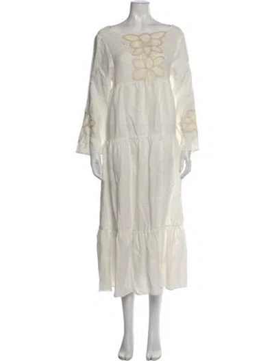 Pre-owned Mansur Gavriel Linen Long Dress In Neutral