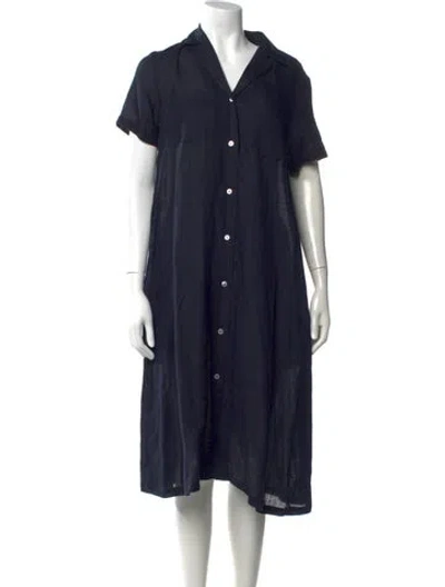 Pre-owned Mansur Gavriel Linen Midi Length Dress W/ Tags In Blue