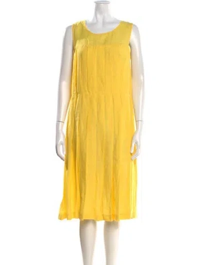 Pre-owned Mansur Gavriel Linen Midi Length Dress In Yellow