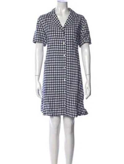 Pre-owned Mansur Gavriel Linen Mini Dress In Blue