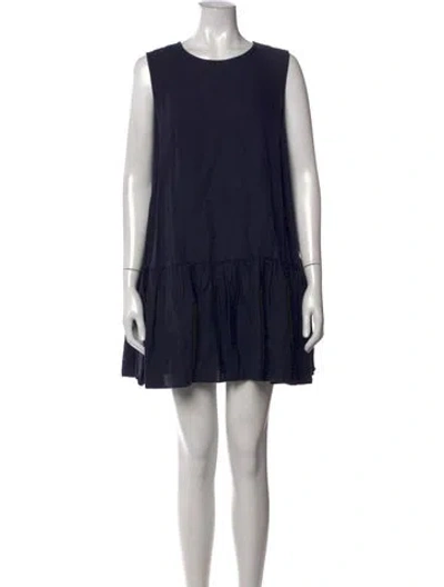 Pre-owned Mansur Gavriel Linen Mini Dress In Blue