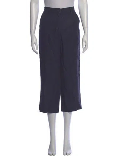 Pre-owned Mansur Gavriel Linen Wide Leg Pants In Blue
