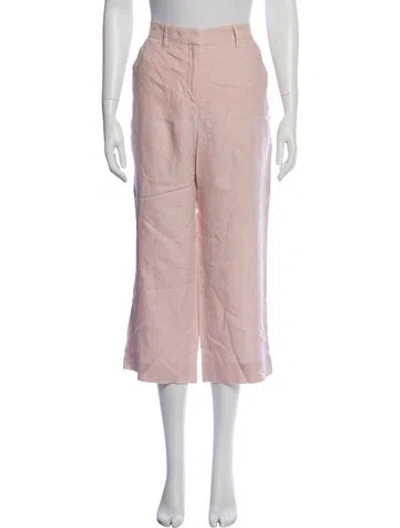 Pre-owned Mansur Gavriel Linen Wide Leg Pants In Pink