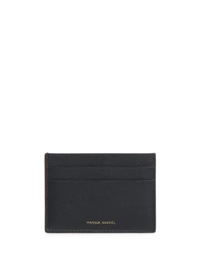 Mansur Gavriel Logo-stamp Pocket Card Holder In Black