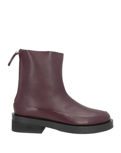 Mansur Gavriel Marion Woman Ankle Boots Plum Size 8 Leather In Multi