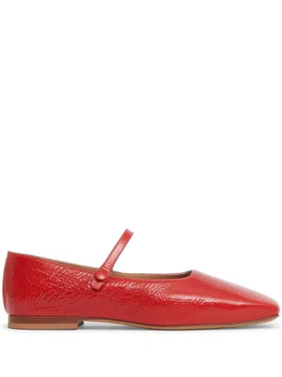 Mansur Gavriel Square Toe Mary Jane In Poppy Naplak
