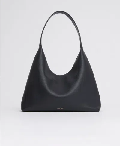 Mansur Gavriel Candy Pebbled Leather Shoulder Bag In Black