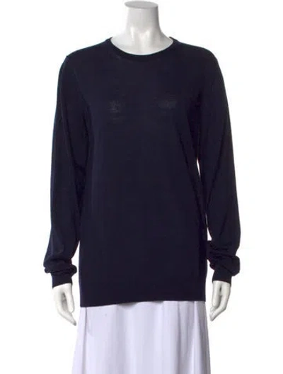 Pre-owned Mansur Gavriel Merino Wool Crew Neck Sweater In Blue