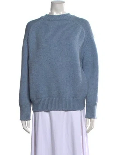Pre-owned Mansur Gavriel Merino Wool Crew Neck Sweater In Blue