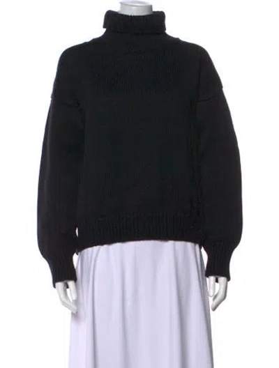 Pre-owned Mansur Gavriel Merino Wool Turtleneck Sweater In Black