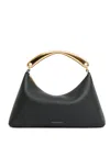 Mansur Gavriel Metal-handle Leather Shoulder Bag In Black