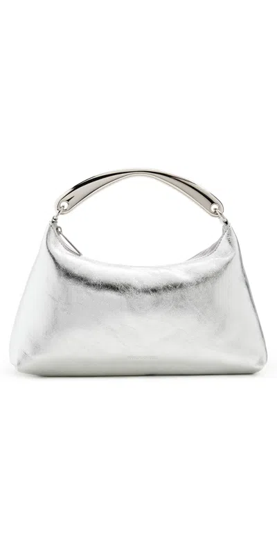 Mansur Gavriel Metal Handle Rhea Bag Silver
