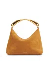 Mansur Gavriel Metal Handle Suede Hera Handbag In Caramel