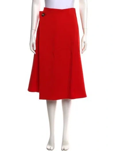 Pre-owned Mansur Gavriel Midi Length Skirt In Orange