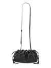 Mansur Gavriel Adjustable Strap Ruched Mini Bag In Black