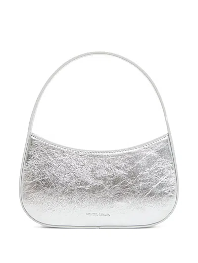 Mansur Gavriel Mini Bonbon Leather Handbag In Silver