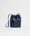 Mansur Gavriel Mini Leather Bucket Bag In Blue
