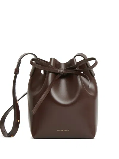Mansur Gavriel Mini Bucket Bag In Brown