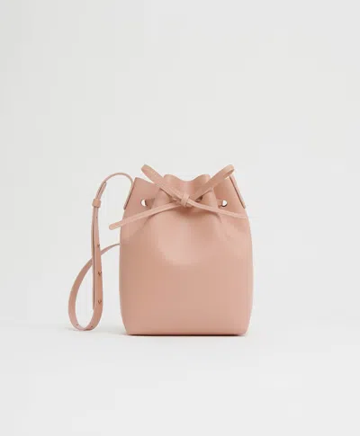 Mansur Gavriel Mini Leather Bucket Bag In Cipria