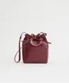 Mansur Gavriel Mini Leather Bucket Bag In Burgundy