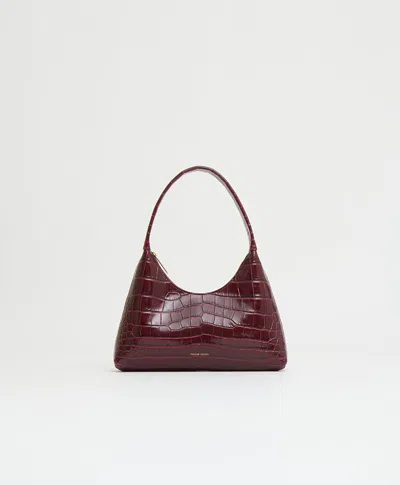 Mansur Gavriel Mini Candy Bag In Oxblood Croc
