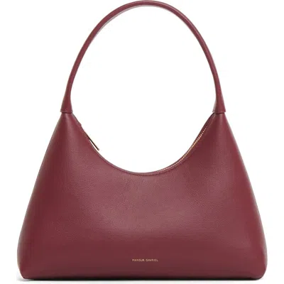 Mansur Gavriel Mini Candy Leather Hobo Bag In Burgundy
