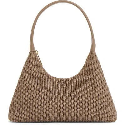 Mansur Gavriel Mini Candy Woven Raffia Hobo Bag In Green