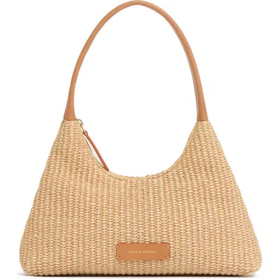 Mansur Gavriel Mini Candy Woven Raffia Hobo Bag In Natural